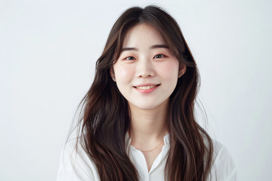 a woman with long hair and a white shirt