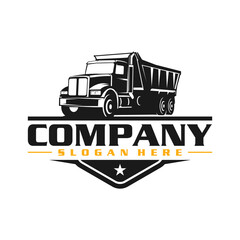 Dump truck company logo. Trucking logo vector © Locho99