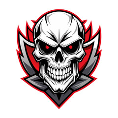 A powerful patriotic skull American flag in grunge-style vector illustration 