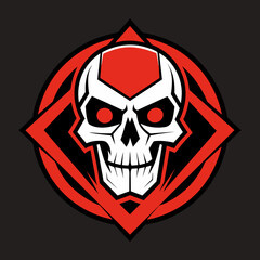 Stylized human skull logotype vector illustration 