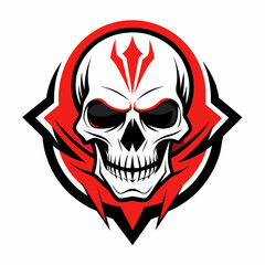 Stylized human skull logotype vector illustration 