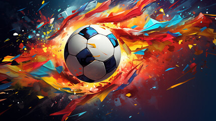 Fototapeta premium soccer ball on abstract background