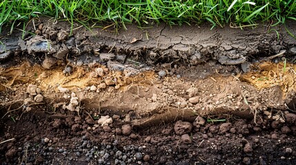 the process of soil layers forming through erosion and sediment deposition, showing how different soil types mix and settle over time.