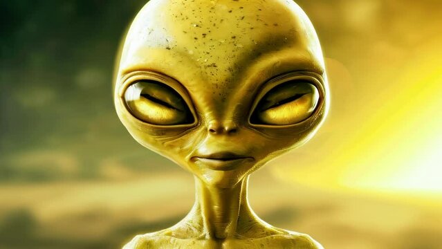 Mysterious alien encounter with a sunlight backdrop