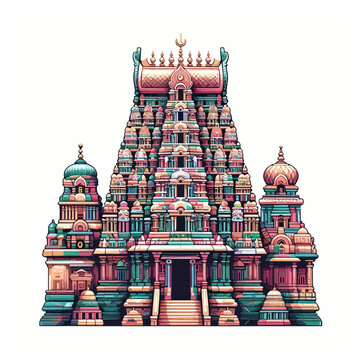 recommend clip art: Meenakshi Amman Temple Tamil Nadu India Vector illustration 