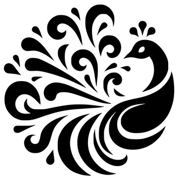 recommend clip art: Beautiful peacock silhouette