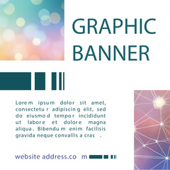 Creative square banner graphic Abstract colorful business template design