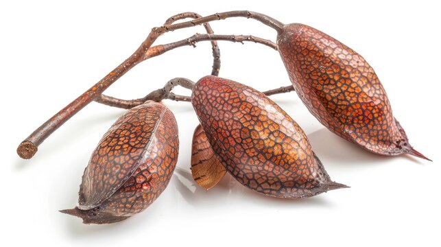 Kurrajong Tree Seedpods isolated on White Background