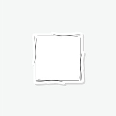 Simple Decorative Line Border Frame sticker isolated on gray background