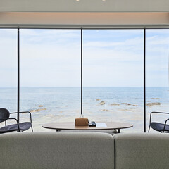 Luxurious Modern Living Room with Panoramic Ocean View