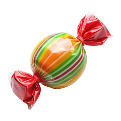 A candy in a wrapper isolated on Transparent background.