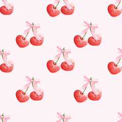Cherries seamless pattern
