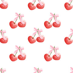 Cherries seamless pattern