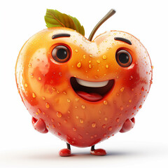 Fototapeta premium A cartoon characters romantic heart isolated on white background