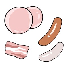 ハム、ソーセージ、ベーコン　食品加工物