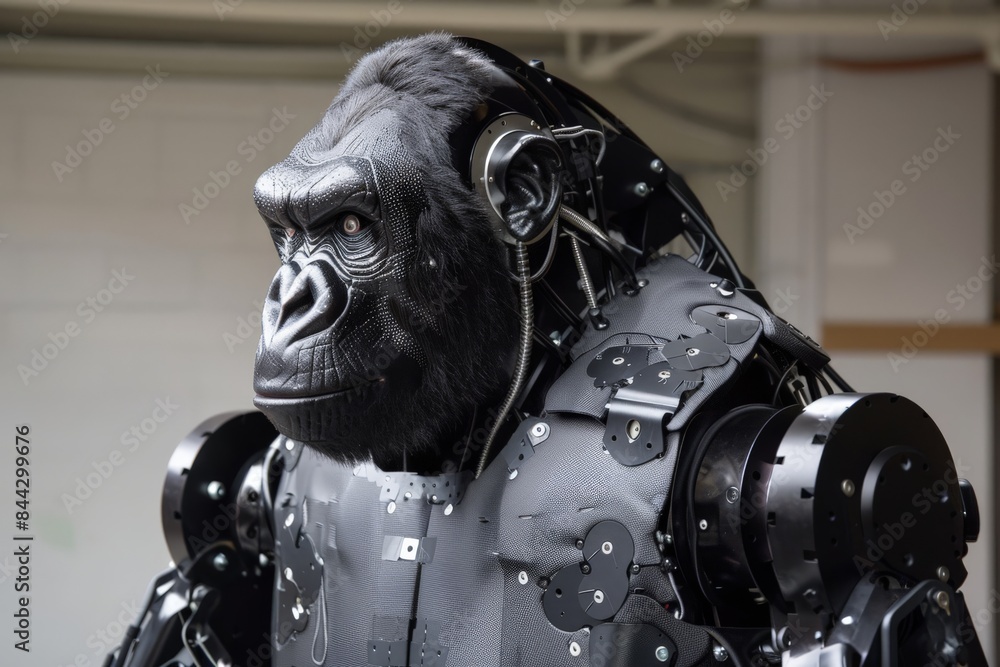 Leinwandbilder clear and detailed view of a sophisticated gorilla robot showcasing advanced technology and design