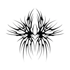 Neo tribal y2k gothic style tattoo. Cyber sigilism heart design. Vector illustration.