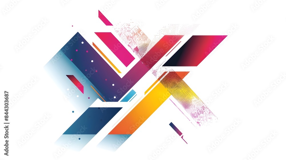 Aufkleber vibrant diagonal arrow with colorful overlays for dynamic modern design