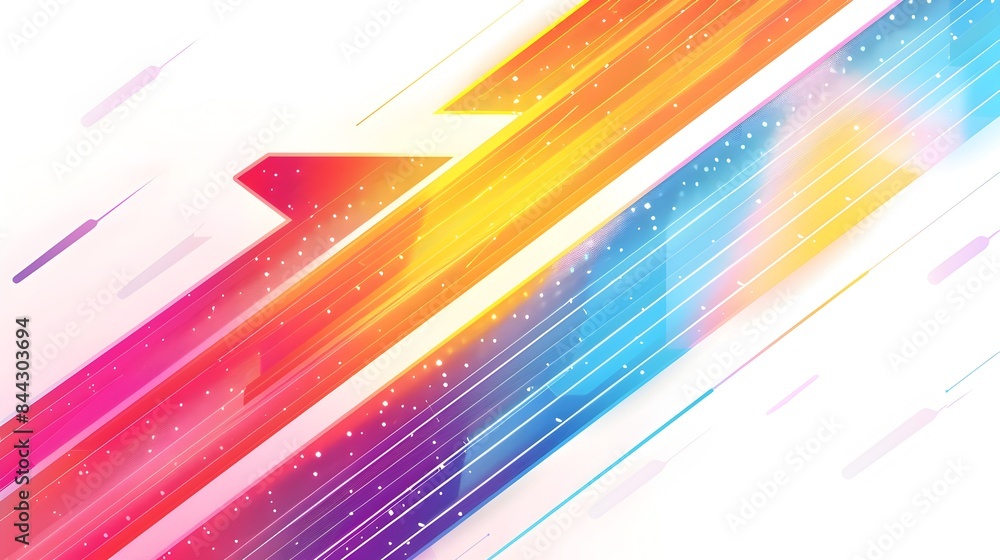 Poster vibrant diagonal arrow with gradient overlays conveying dynamic movement and energy