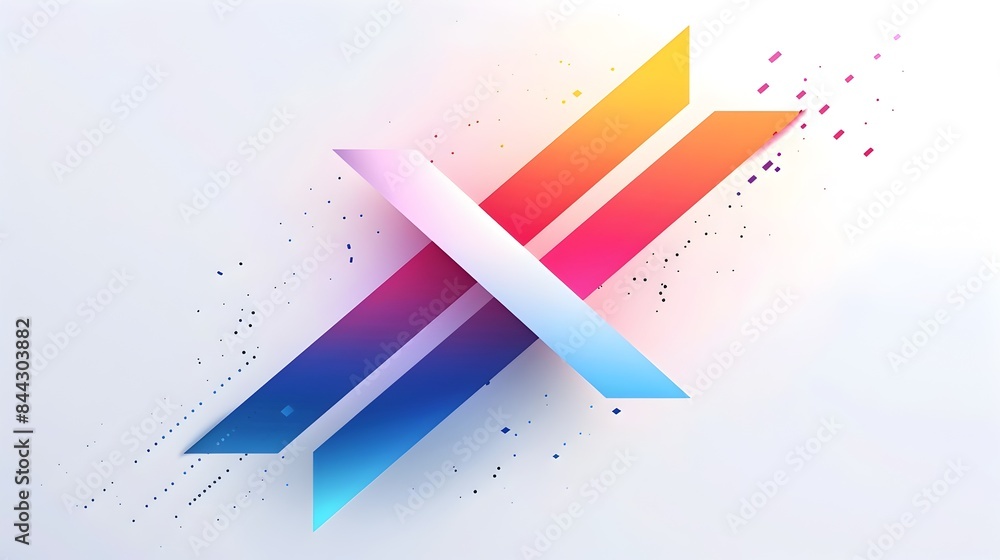 Aufkleber vibrant diagonal arrow with colorful overlays in gradient style on clean white background
