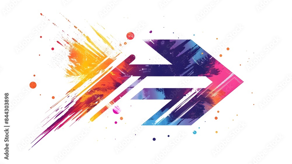 Poster Bold Diagonal Arrow with Contrasting Overlay Effects Emphasizing Movement and Direction
