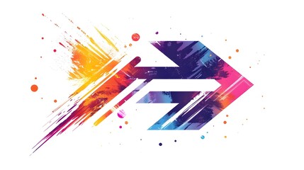 Bold Diagonal Arrow with Contrasting Overlay Effects Emphasizing Movement and Direction