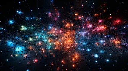 Fototapeta premium connected_networks_in_spac