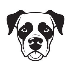 Simple dog head logo icon, black vector illustration on white background