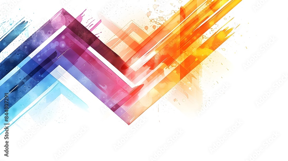 Aufkleber vibrant diagonal arrow with layered colorful accents emphasizing movement and direction