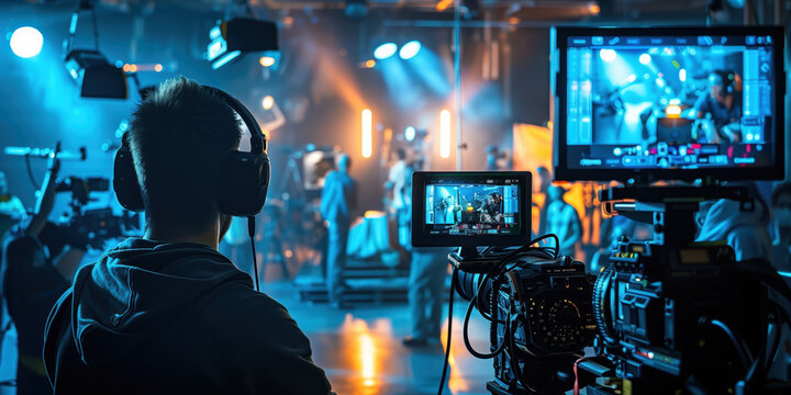 A TV or film production live on air