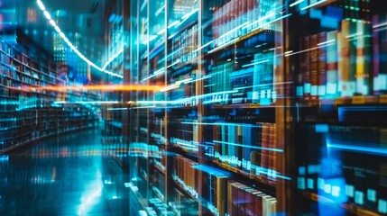 Dynamic Digital Library User Engagement, Modern Resources, Bright Visuals