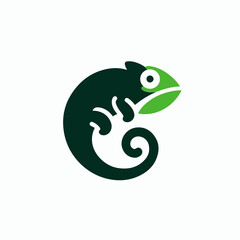 chameleon as icon logo, isolated on background © muhammad