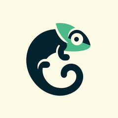 chameleon as icon logo, isolated on background © muhammad
