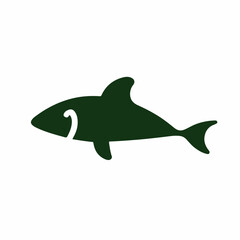 dolphine fish as a simple icon logo illustration, isolated on background