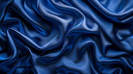 Obraz premium Elegant navy blue cloth background It exudes elegance and sophistication. Rich and deep navy blue, reminiscent of luxurious velvet or silk. With a subtle shine that adds to the luxury.
