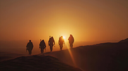 Navy Seals in full gear and waring night googles on the head