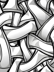 Intricate Geometric Patterns and Flowing Shapes Create a Captivating Abstract Artwork with Mesmerizing Visual Effects