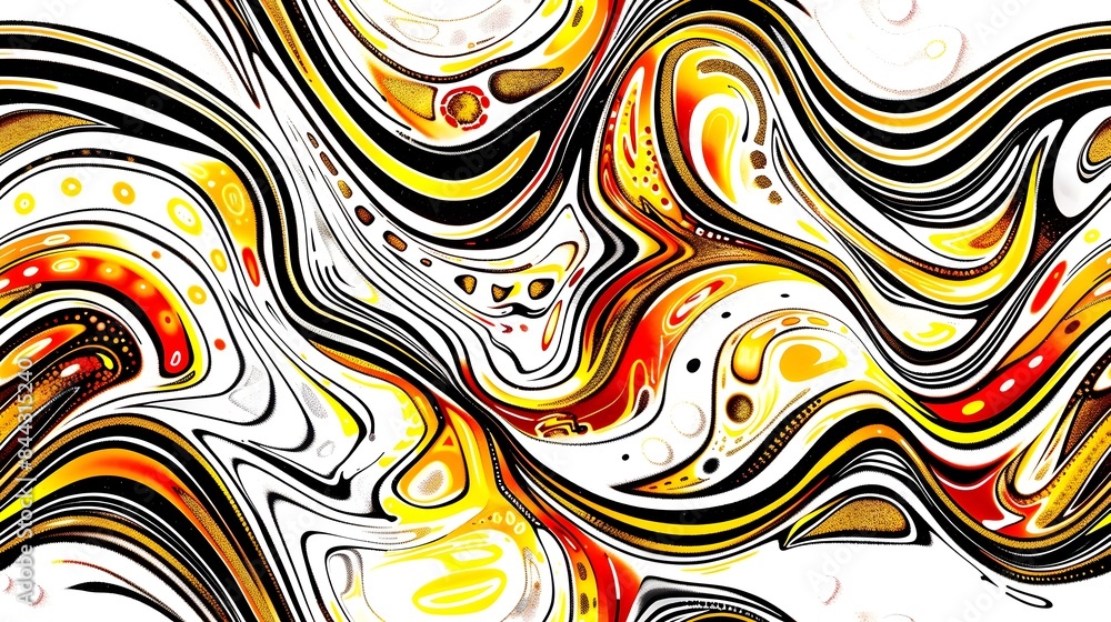 Aufkleber mesmerizing fluid waves of vibrant colors in dynamic abstract art composition