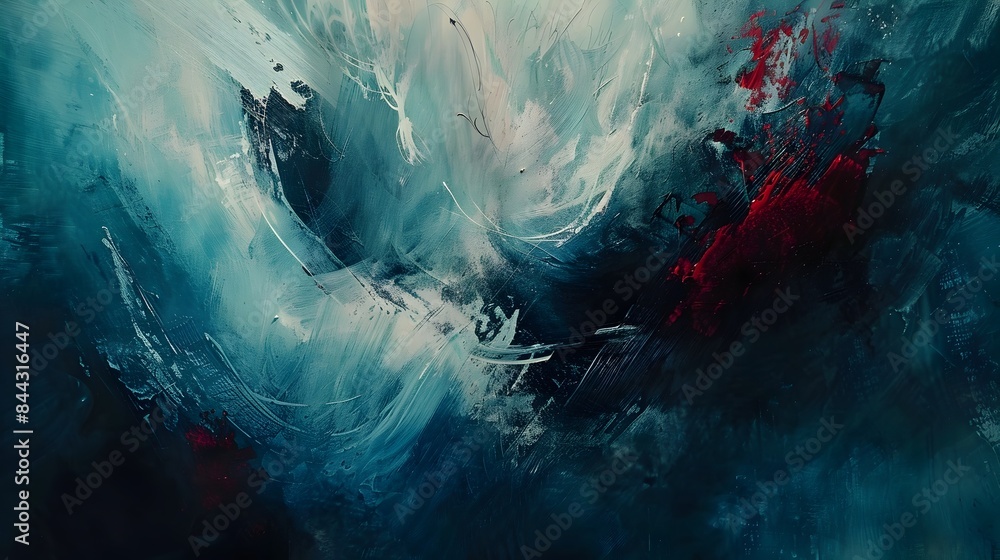 Poster captivating tempest of color and emotion an abstract expressionistic painting exploring the depths o