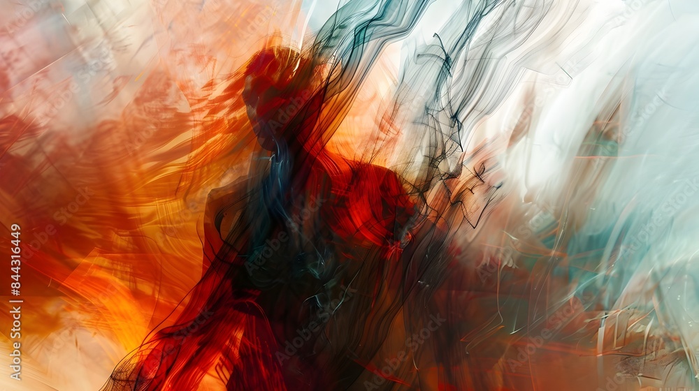 Poster vibrant swirls of color and energy in motion captivating abstract composition depicting explosive tr