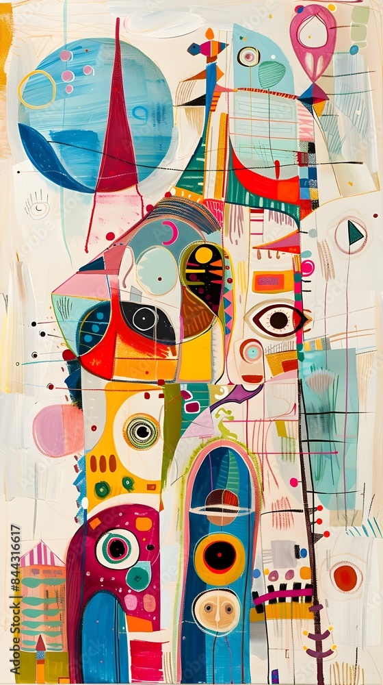 Aufkleber captivating abstraction a vibrant visual journey through imagination and emotion