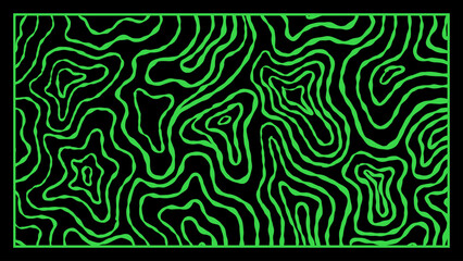 Abstract Topography Background Green and Black Color