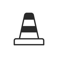 Traffic cone, linear style icon. Warning cone. Editable stroke width