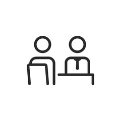 Consultation, linear style icon. professional meeting for advice or information exchange. Editable stroke width