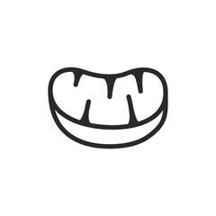 Mitochondria, linear style icon. cellular energy production. Editable stroke width