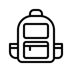 School bag icon. student backpack in outline style icons. Vector Illustrations.