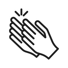 Use this clapping hands icon for congratulatory messages, gestures of appreciation, and social interactions to show applause and support.
