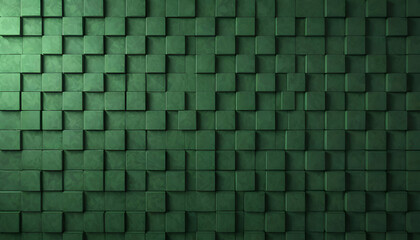 Fototapeta premium Abstract sqaure pattern green wall texture background