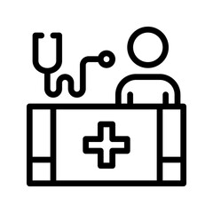 Health clinic line icon. Healthcare icons can be used for websites, UI and mobile apps. Vector Illustrations.