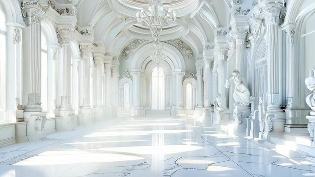 A fairy tale castle interior hall